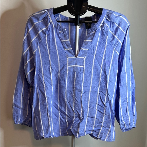 J. Crew Tops - J. Crew Light Blue Striped Blouse